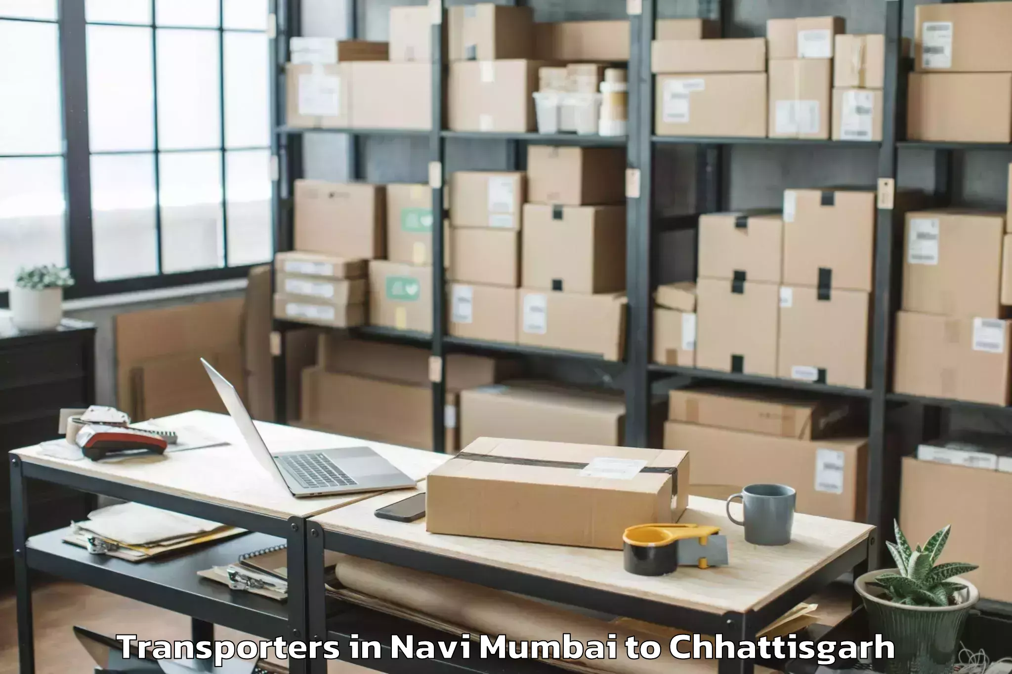 Book Navi Mumbai to Gunderdehi Transporters